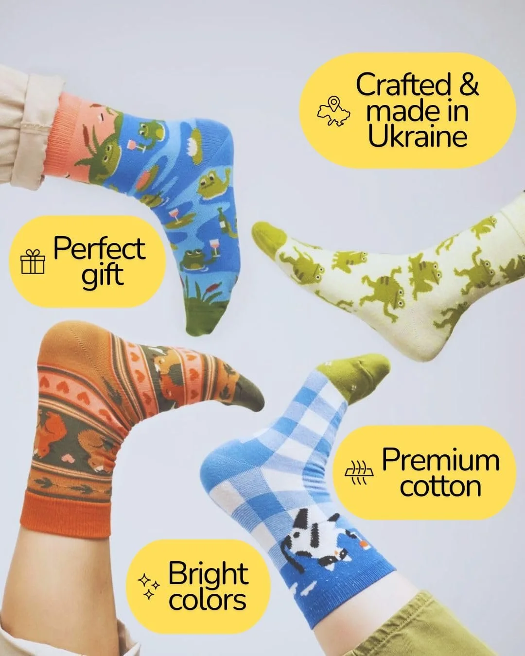 Шкарпетки Funny Colourful Cotton - Unisex для чоловіків і жінок, фото №5