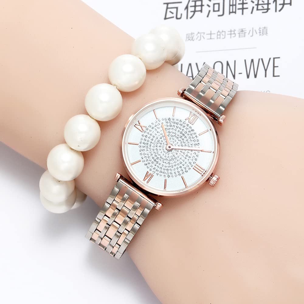 Жіночий Годинник Basfur Dress Fe-Montre-074-01 Сріблястий та Золотий Ремінець / Білий Циферблат, фото №2