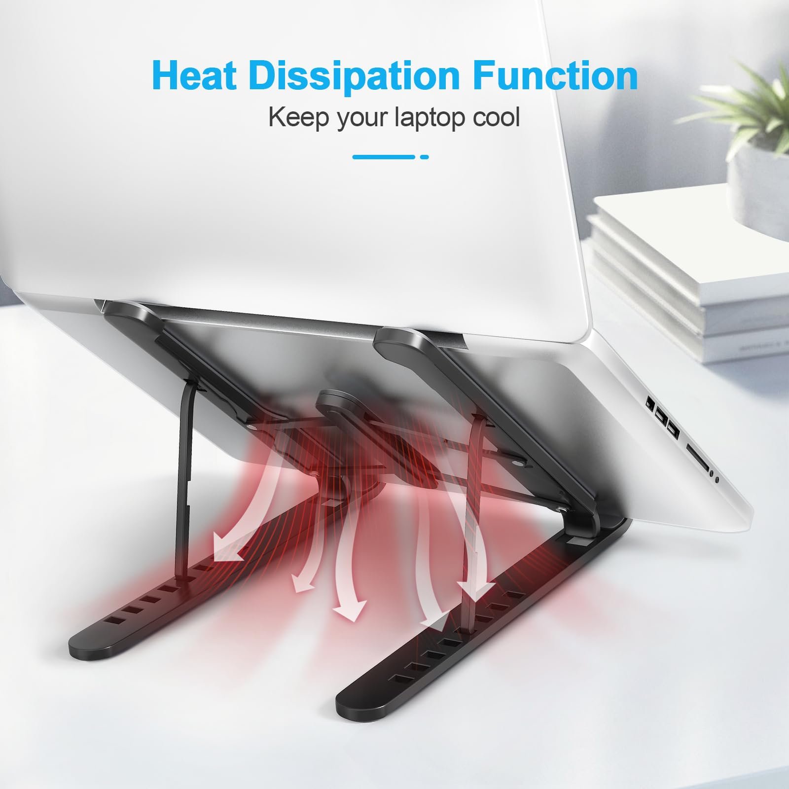 Подставка для ноутбука AOVUYCK-Store с 8 регулируемыми уровнями Совместима с MacBook Air Pro, HP, 10-15.6 дюймов, фото №5