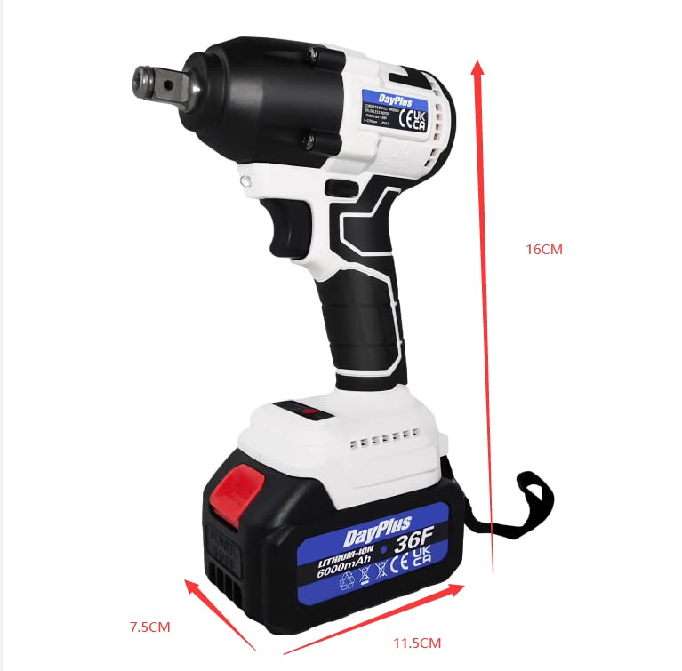 Електричний бездротовий ударний Шуруповерт Lucn 1/2 дюйма з тріскачкою з 4 гніздами 12 свердлами з LED підсвіткою 2 літій-іонними батареями, фото №4 Електричний бездротовий ударний Шуруповерт Lucn 1/2 дюйма з тріскачкою з 4 гніздами 12 свердлами з LED підсвіткою 2 літій-іонними батареями, фото №4