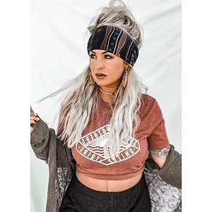 Повязка на голову Yean широкая Богемная Женская synthetic.ua - Фото 1