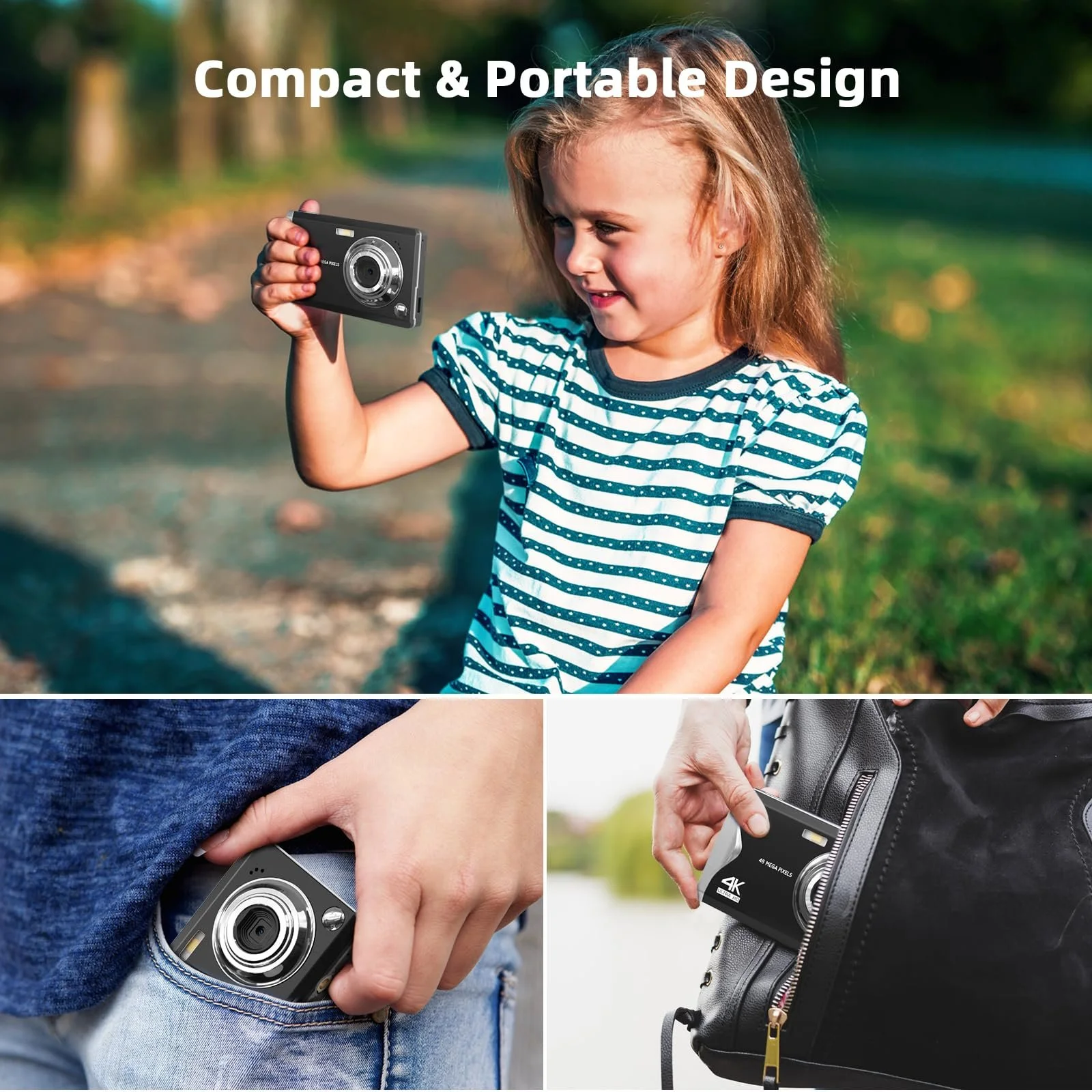 Цифрова фотокамера CCN 48MP 1080P FHD 3,0-дюймовий екран 16X зум 32GB TF-карта Чорний, фото №9