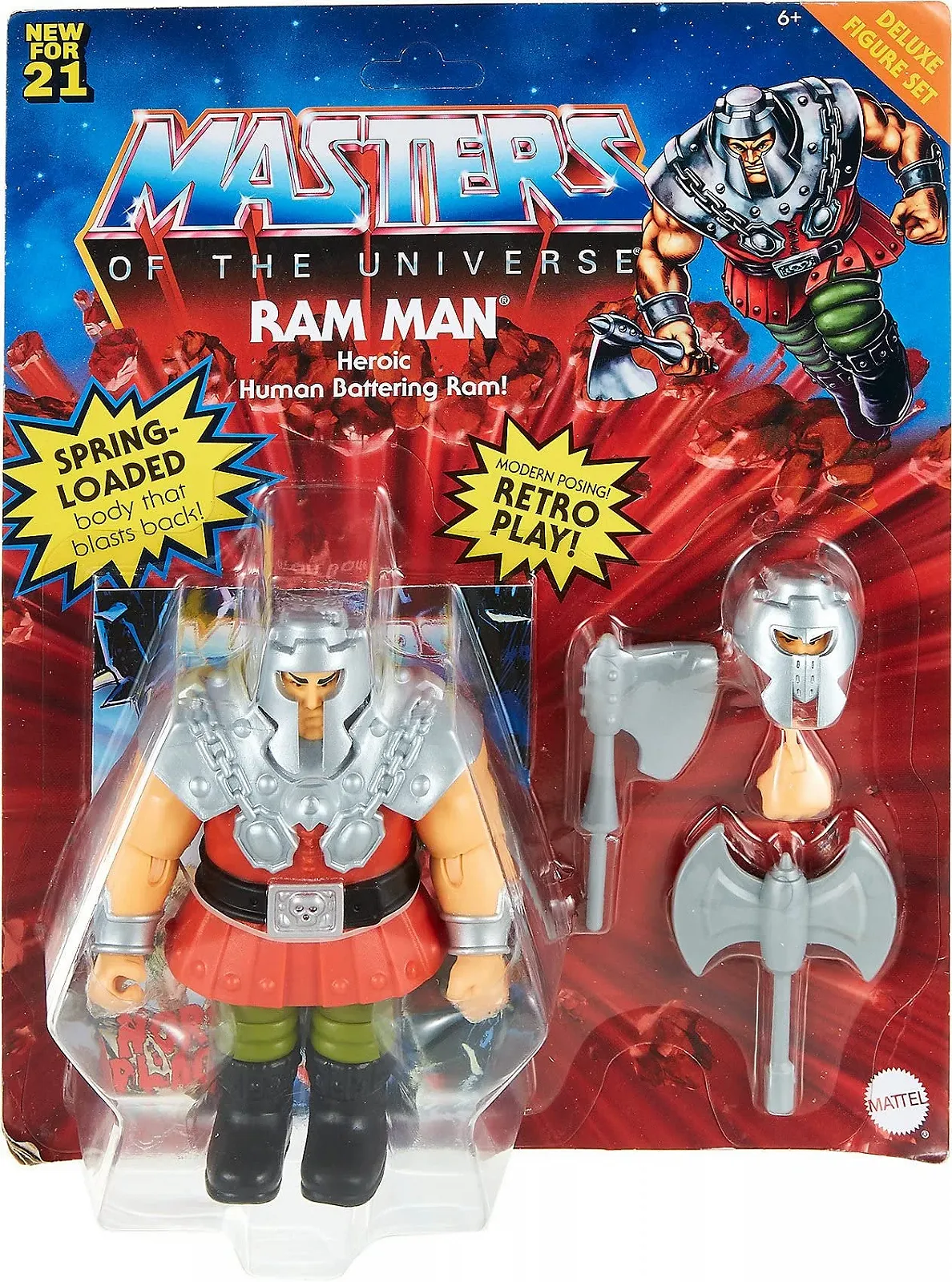 Екшен-фігурка Masters of the Universe Origins Deluxe Ram Man GVL78 14 см, фото №6