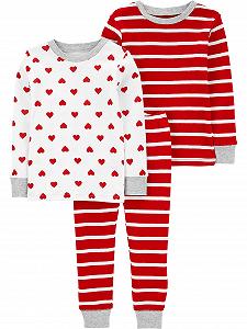 Комплект бавовняних піжам Simple Joys by Carter's Unisex Baby на День Святого Валентина, 3 шт. - Фото 1