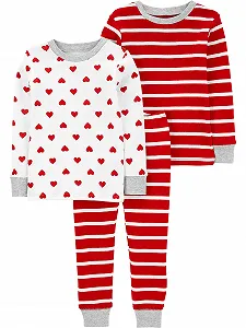 Комплект хлопковых пижам Simple Joys by Carter's Unisex Baby на День Святого Валентина, 3 шт. - Фото 1