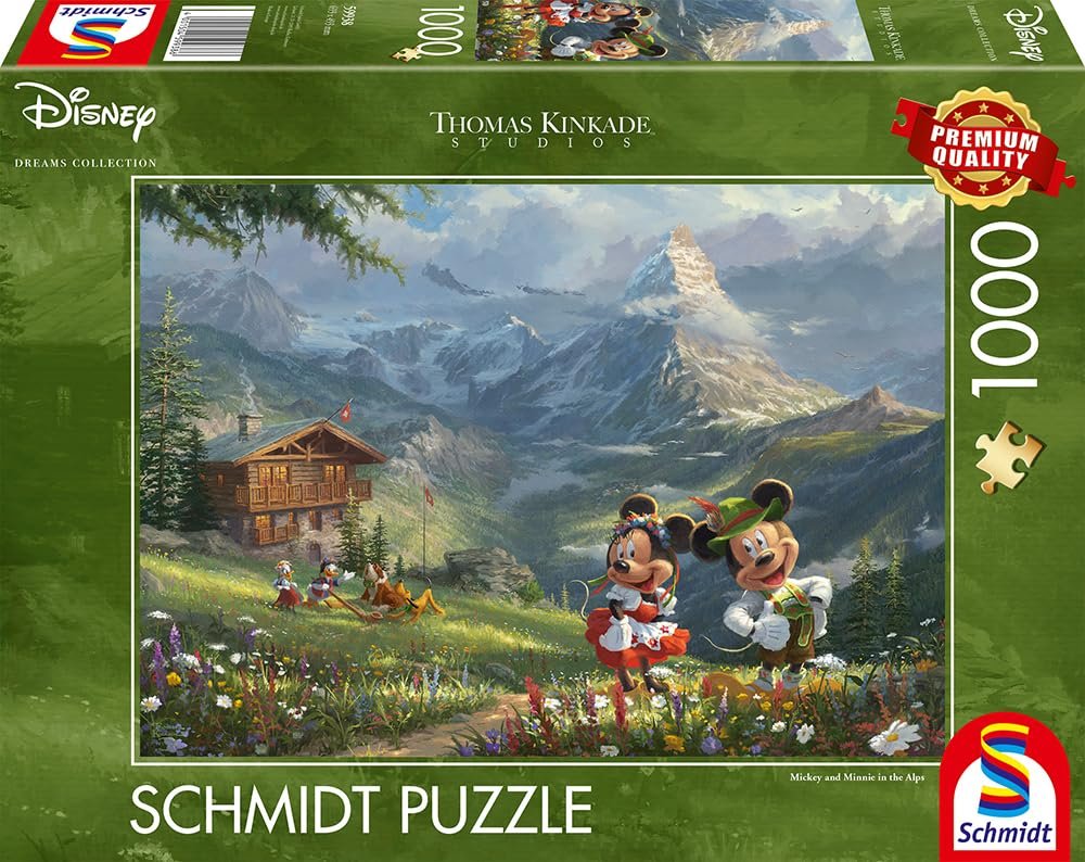 Пазл Schmidt Spiele Thomas Kinkade Disney Mickey & Minnie in the Alps 59938 1000 деталей разноцветный, фото №4