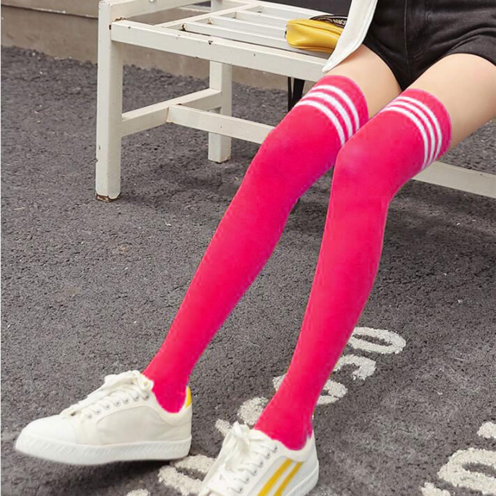 Женские очень длинные носки выше колена DRESHOW, гетры в полоску, высокие носки, фото №7