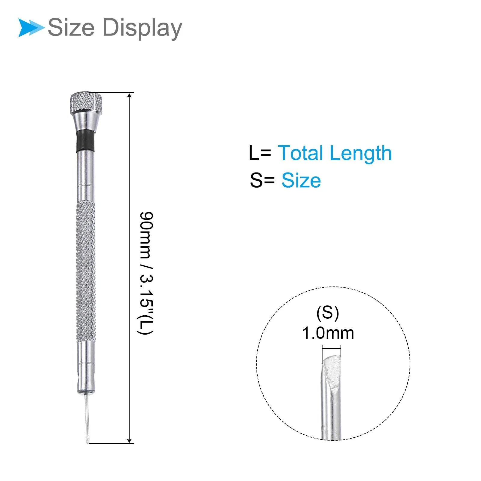 Міні-викрутка шліцова 1,0 мм 90 мм вуглецева сталь нековзна ручка, фото №2