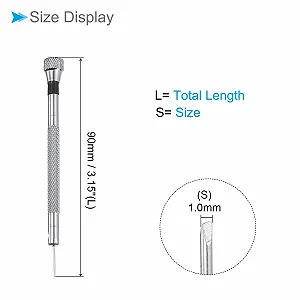 Міні-викрутка шліцова 1,0 мм 90 мм вуглецева сталь нековзна ручка synthetic.ua - Фото 1