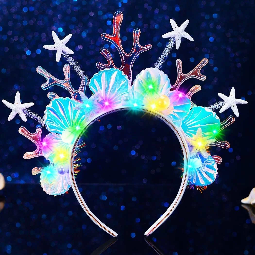 LED Обруч для волосся у формі мушлі, світиться, фото №2