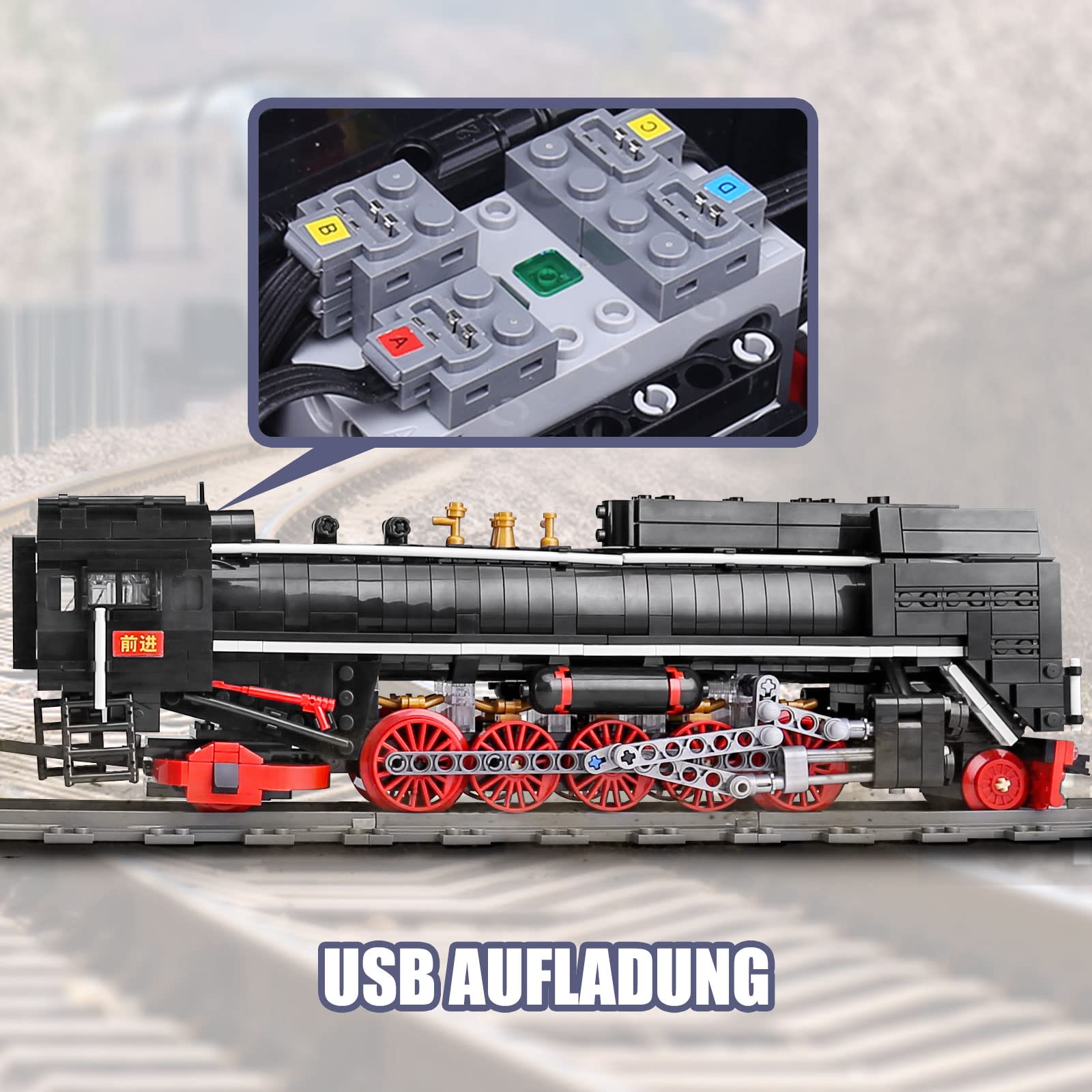 Конструктор Mould King 12003 Technik Train Railway Паровоз 1552 детали Многоцветный, фото №4