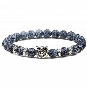 Браслет синий на руку с камня Сова - Фото 1