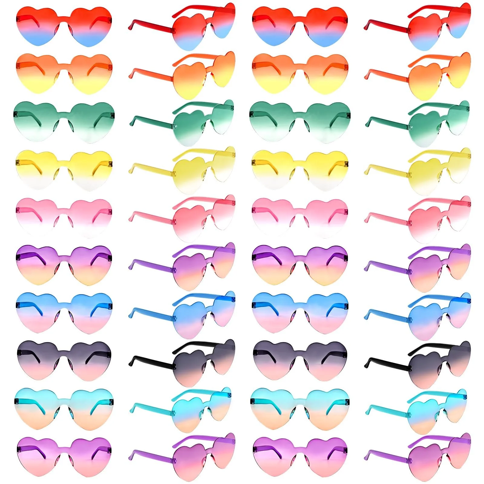 Сонцезахисні окуляри Серце Bouiexye Без оправи Форма серця Прозорі (30), фото №1