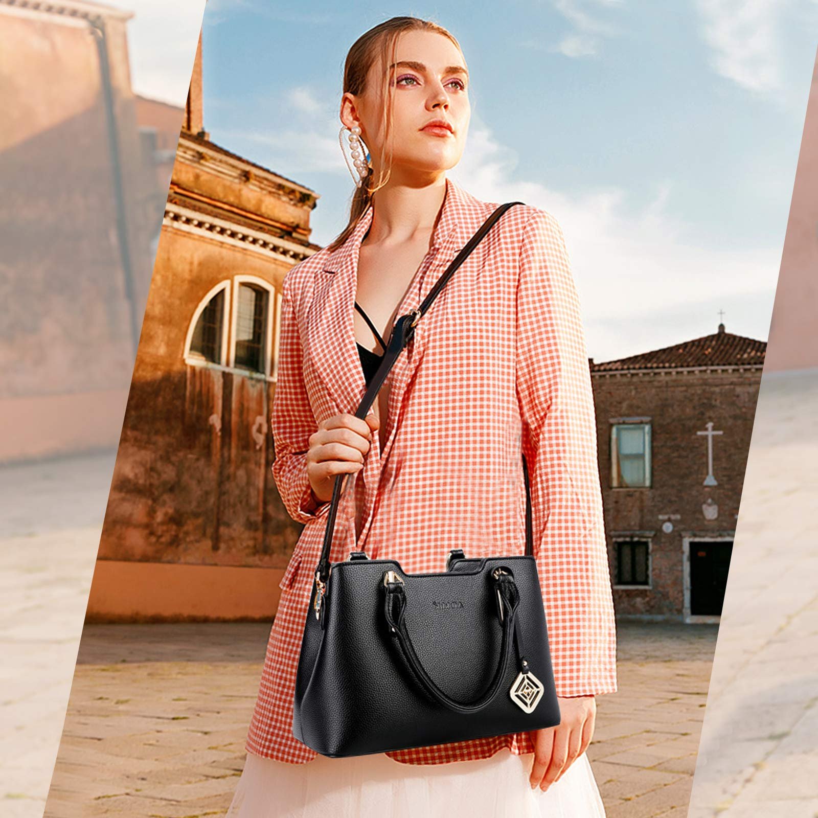Сумка с короткими ручками NICOLE & DORIS Shopper, из искусственной кожи, большая вместимость, черный, фото №2