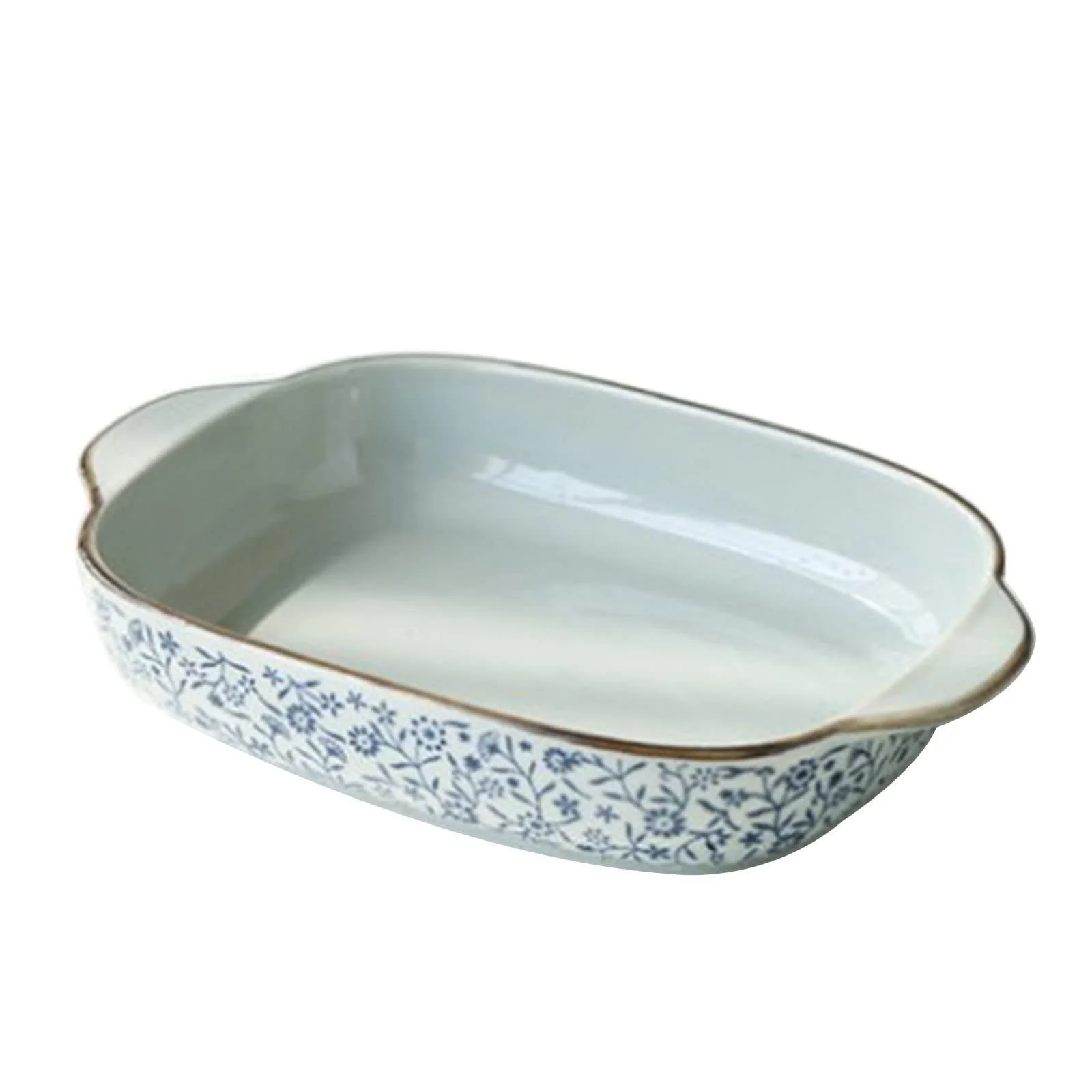 Форма для лазаньи Blue-B Керамическая Прямоугольная Глубокая Штабелируемая с ручкой 650 мл 23 oz Синяя, фото №1