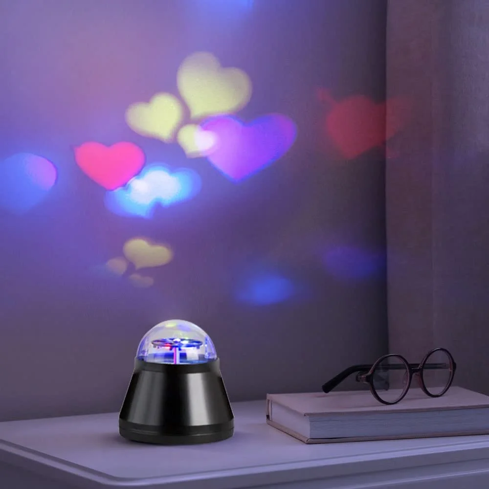 Настільна лампа etc-shop Decorative Hearts Children's Projection LED 4 Вт 10 x 10.5 cm Set of 2 Black, фото №4