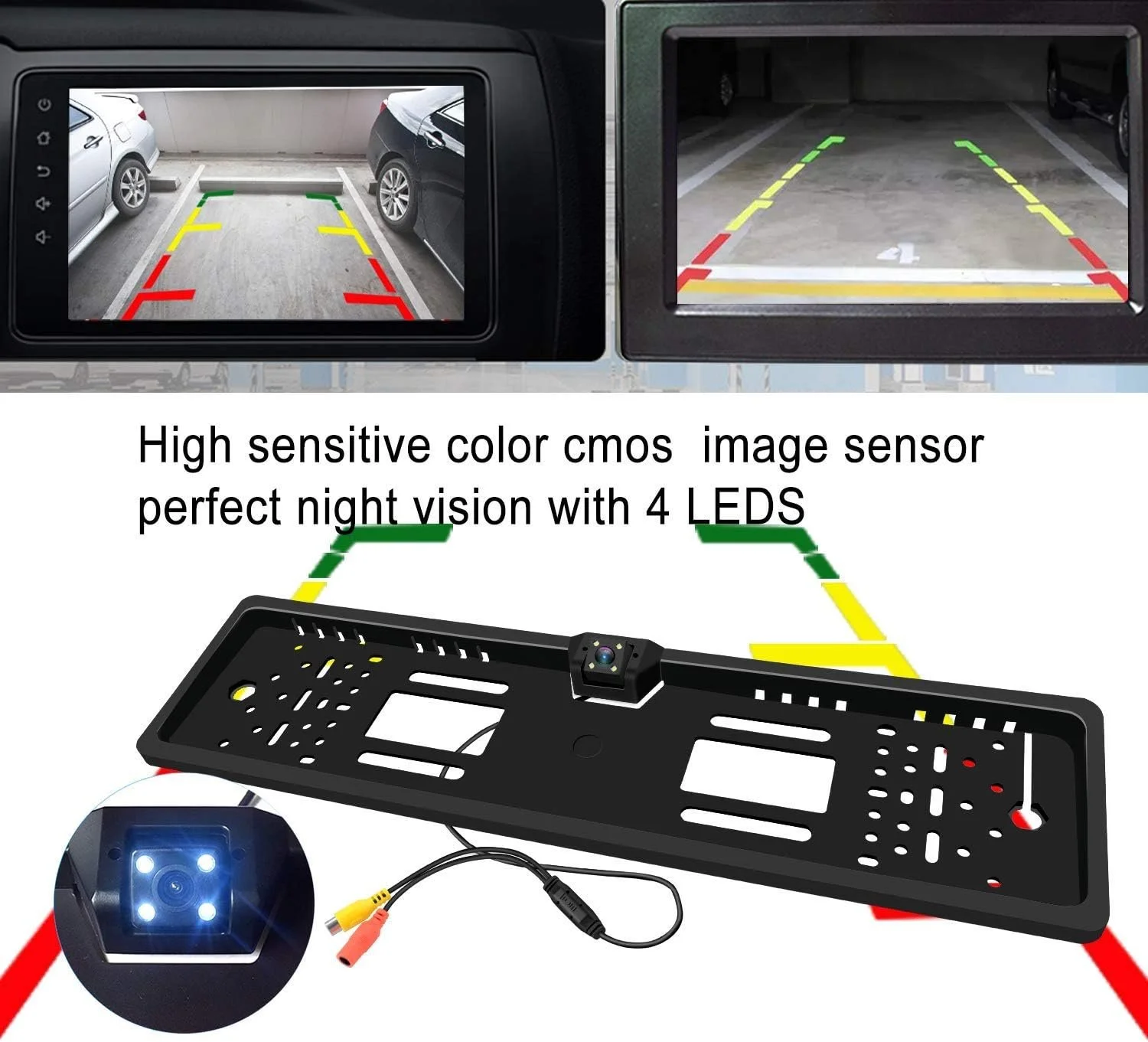 Камера заднього вигляду Wordcam WCLP-1 / HD / 170° / Нічне бачення / IP67 / CMOS / Чорний, фото №4