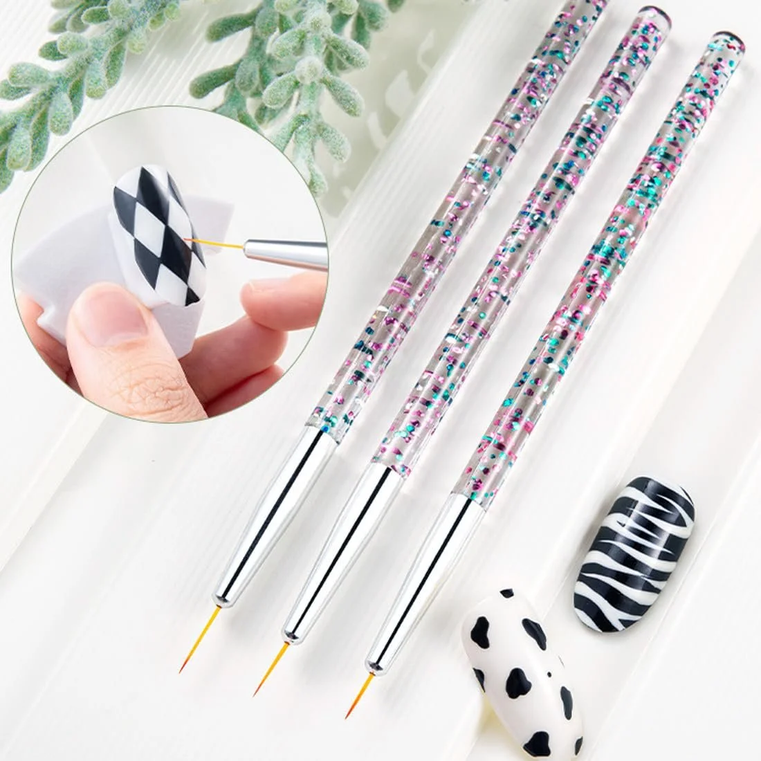 Пензлі для підводки очей Fine Point 12 шт. (Золото, Срібло), фото №3