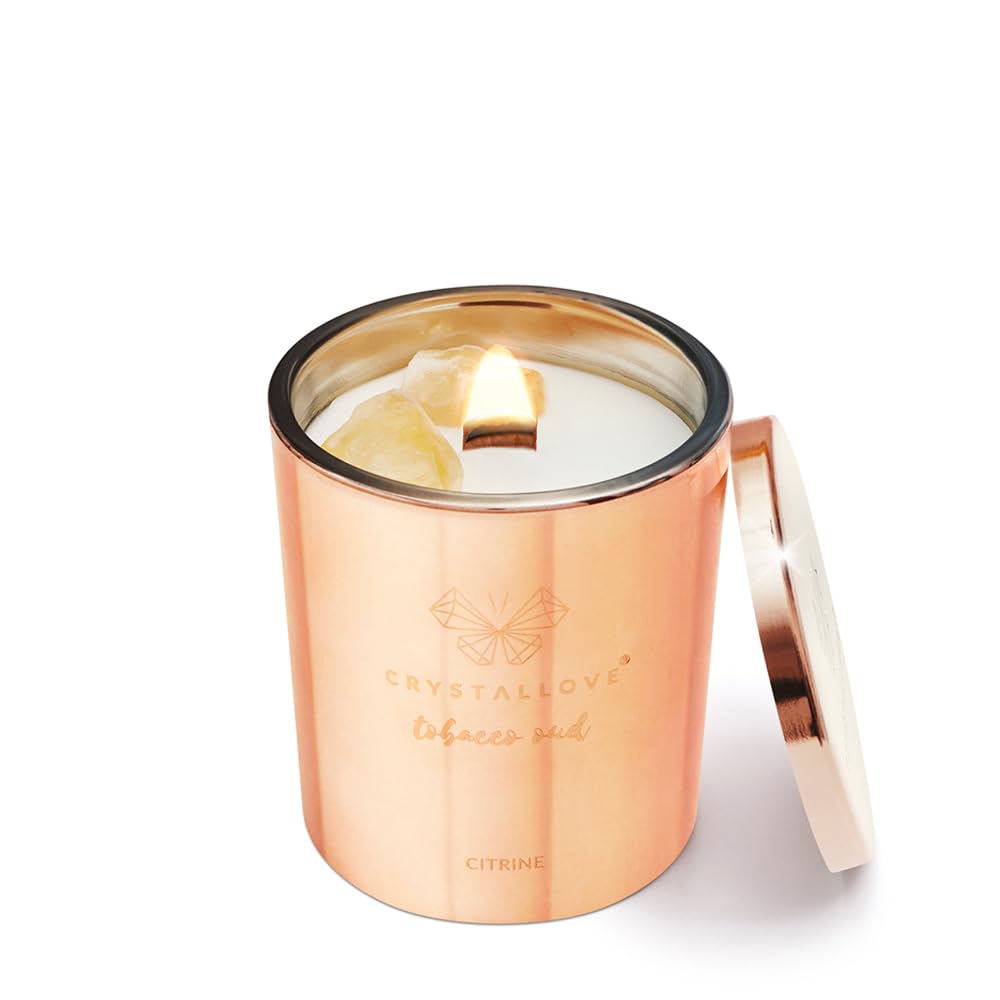 Свічка CRYSTALLOVE у скляній банці 400 г Лимонний аромат, фото №1