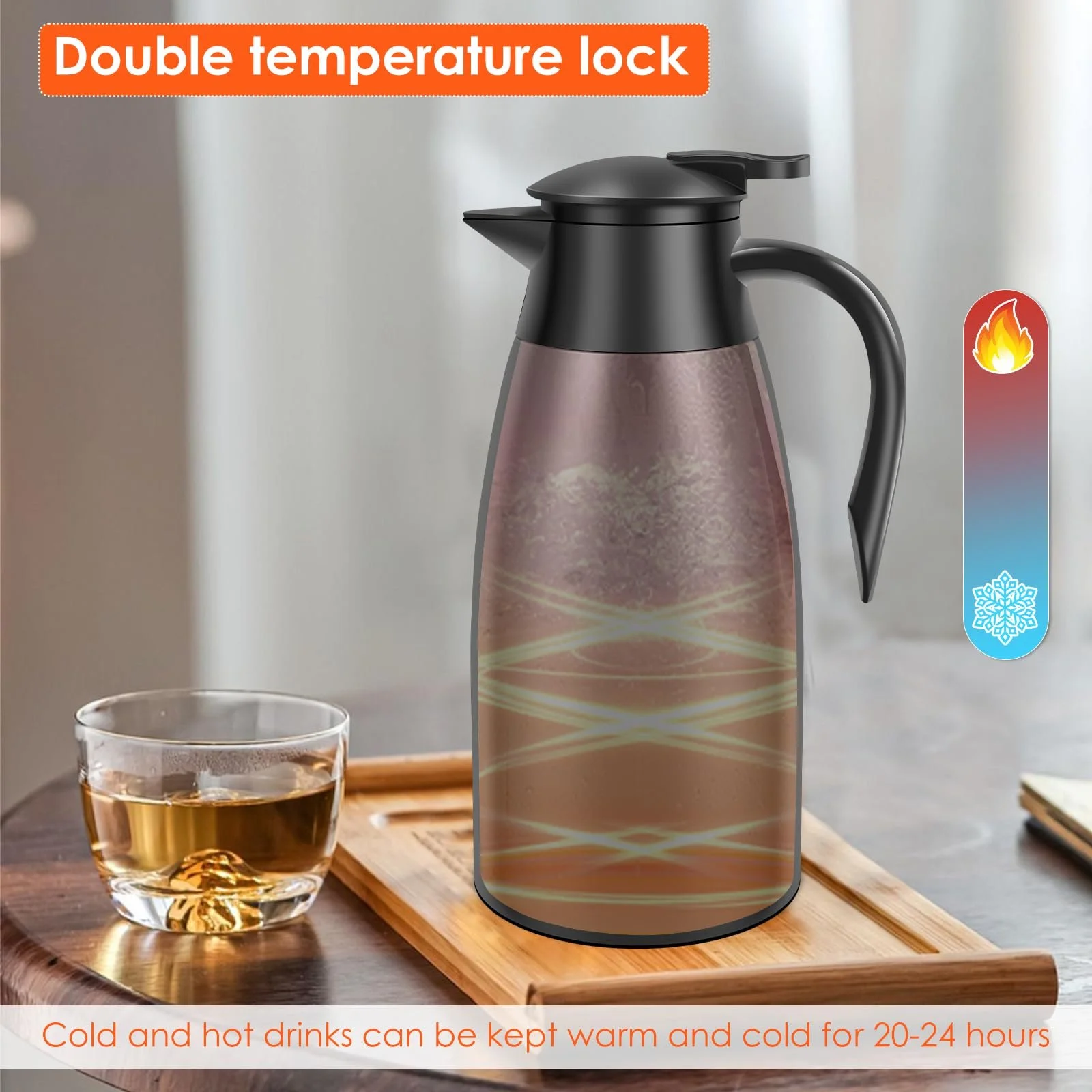 Термос-кавник з нержавіючої сталі 304, 2 літри, для кави, термос, 20-24 години, фото №4