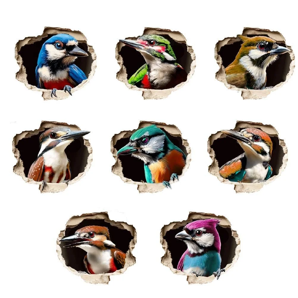 3D Наклейки на стіну SUPERDANT Птахи 8 шт. Кольоровий, фото №3