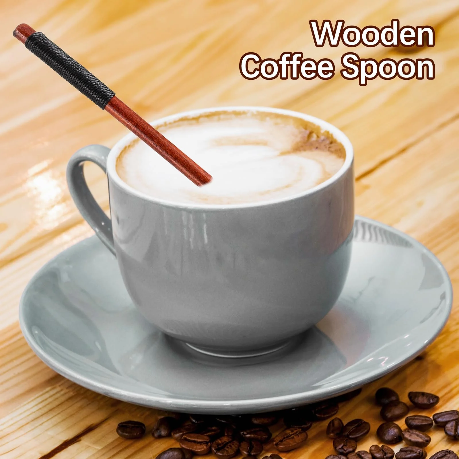 Ложка Amabro Деревянная 20 cm, набор 2 шт, фото №2