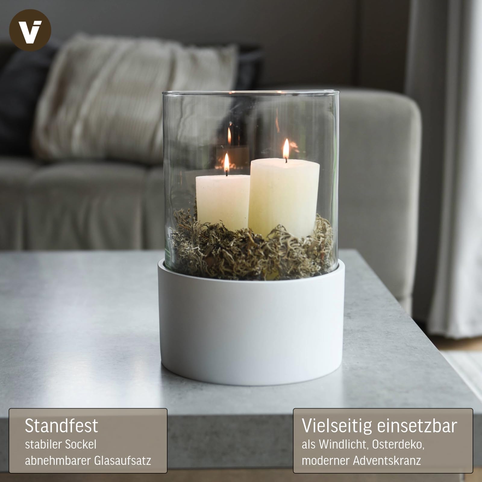 Ліхтар VIVANNO CANDIRA Підсвічник Декорація Стіл Круглий Білий Мат 31 x 21 см, фото №2 Ліхтар VIVANNO CANDIRA Підсвічник Декорація Стіл Круглий Білий Мат 31 x 21 см, фото №2