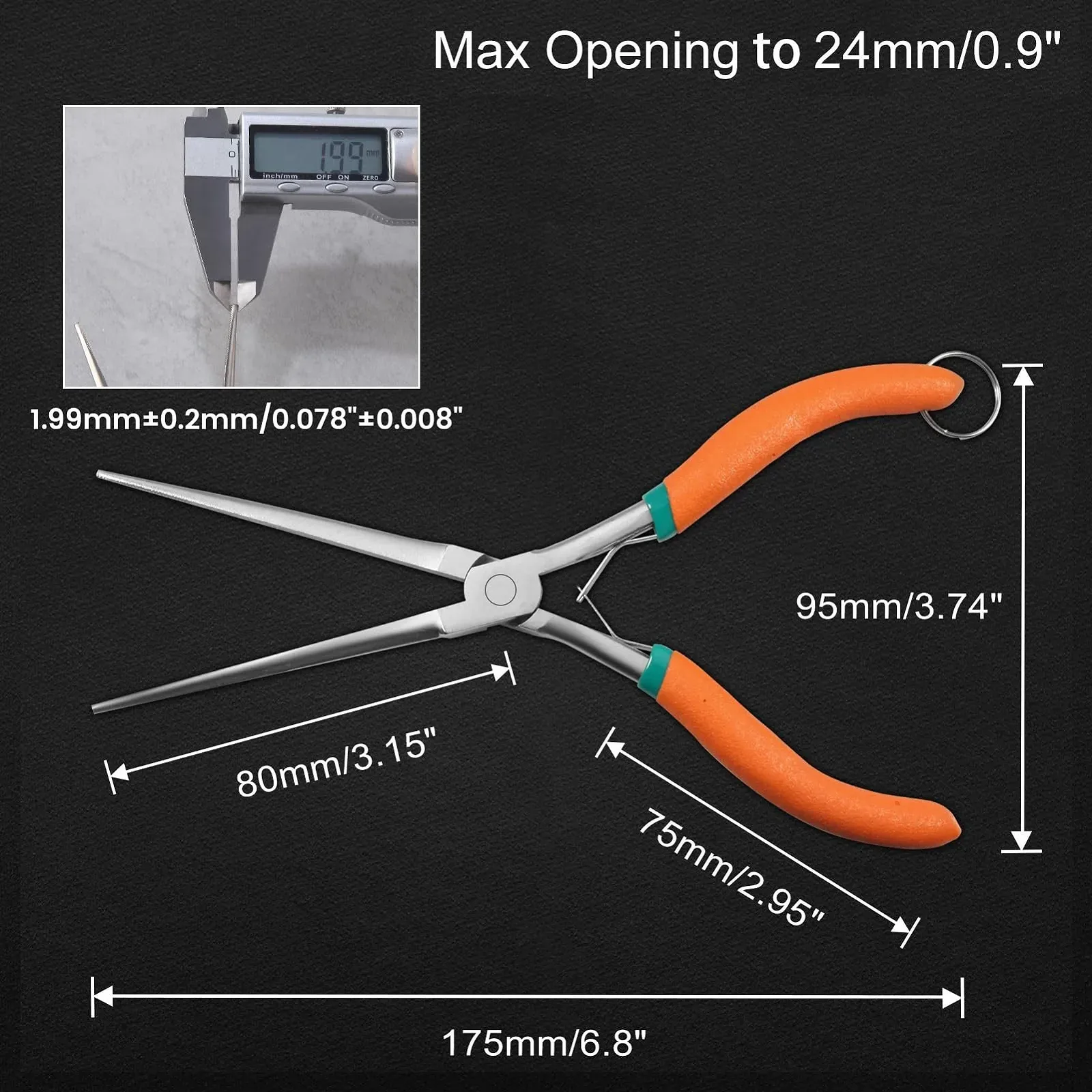 Длинногубцы LEONTOOL 7" с зубчатыми губками, фиксирующим отверстием и двойной листовой пружиной для изготовления ювелирных изделий и электромонтажных работ в труднодоступных местах, фото №6 Длинногубцы LEONTOOL 7" с зубчатыми губками, фиксирующим отверстием и двойной листовой пружиной для изготовления ювелирных изделий и электромонтажных работ в труднодоступных местах, фото №6