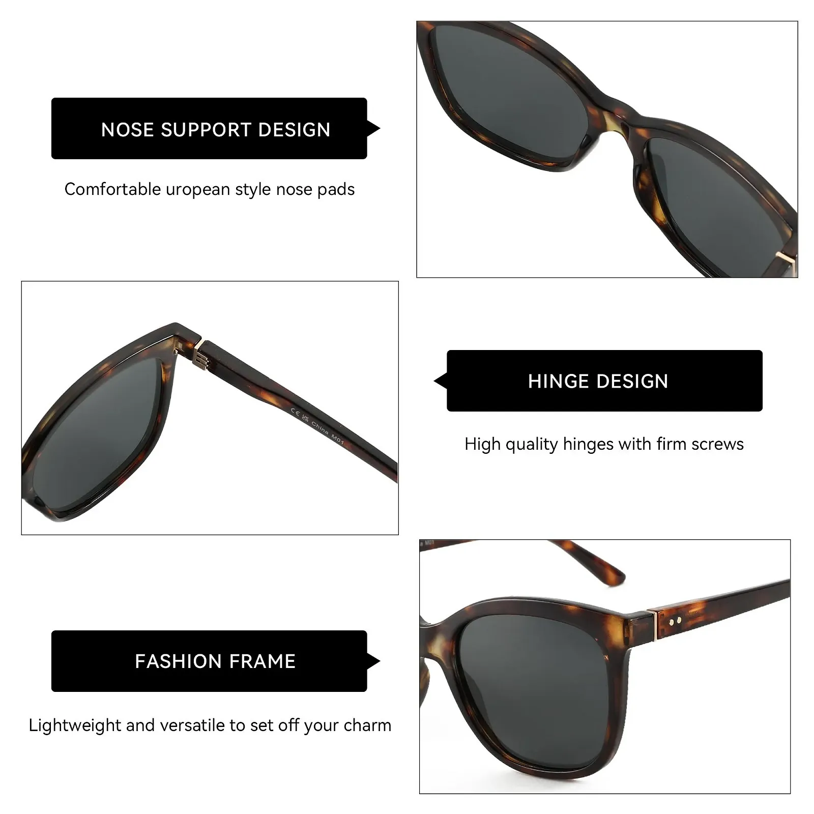 Поляризовані сонцезахисні окуляри Жіночі ZENOTTIC Ретро Модні Котячі Очі UV400, фото №3