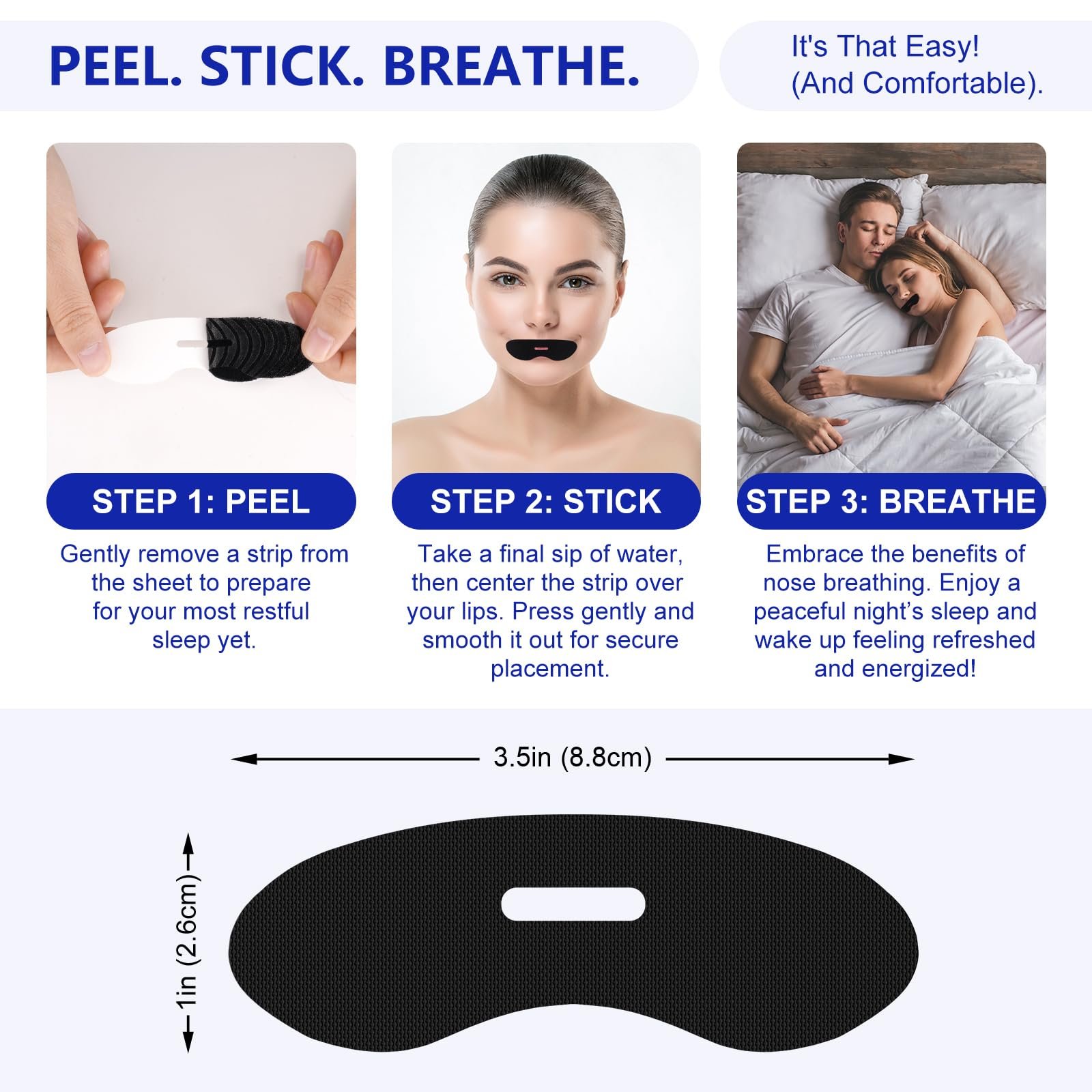 Полоса для рта, Устройство против храпа для уменьшения дыхания ртом, фото №3