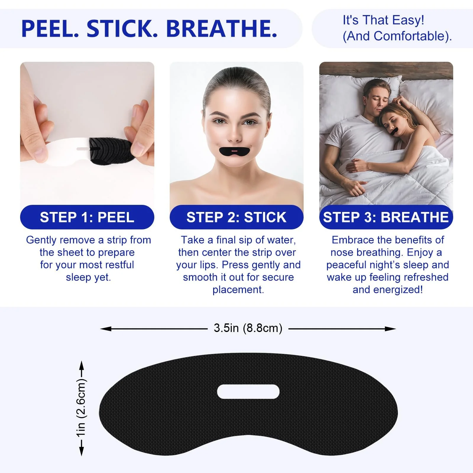 Смужка для рота, Пристрій проти хропіння для зменшення дихання ротом, фото №3 Смужка для рота, Пристрій проти хропіння для зменшення дихання ротом, фото №3