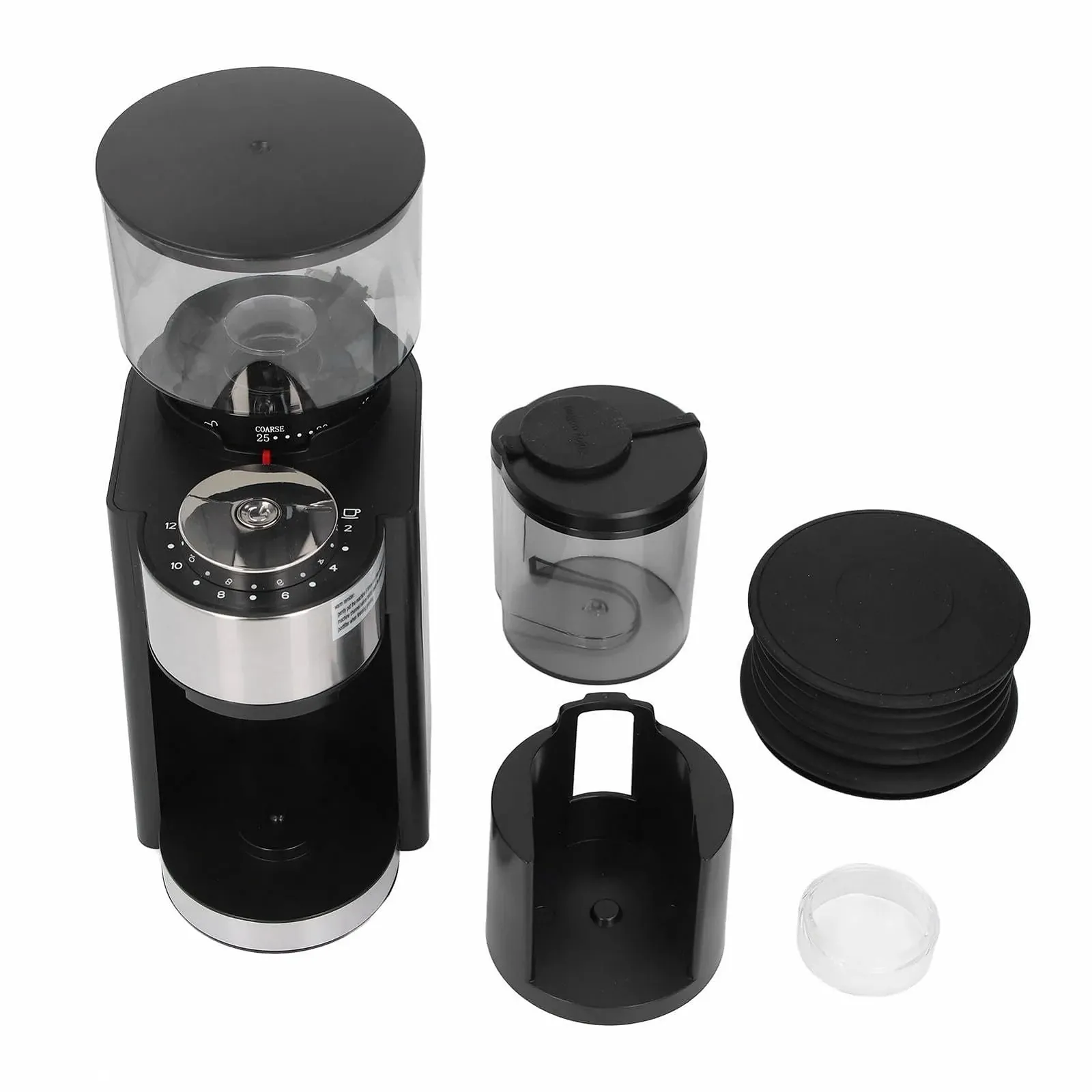 Електрична кавомолка 25 помелів Нержавіюча сталь для дому офісу кафе, фото №1 Електрична кавомолка 25 помелів Нержавіюча сталь для дому офісу кафе, фото №1