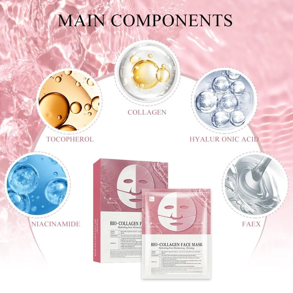 Маска Колагенова WAWJ Collagen Organic Real Deep для обличчя Зволожуюча проти зморшок (4 шт), фото №5