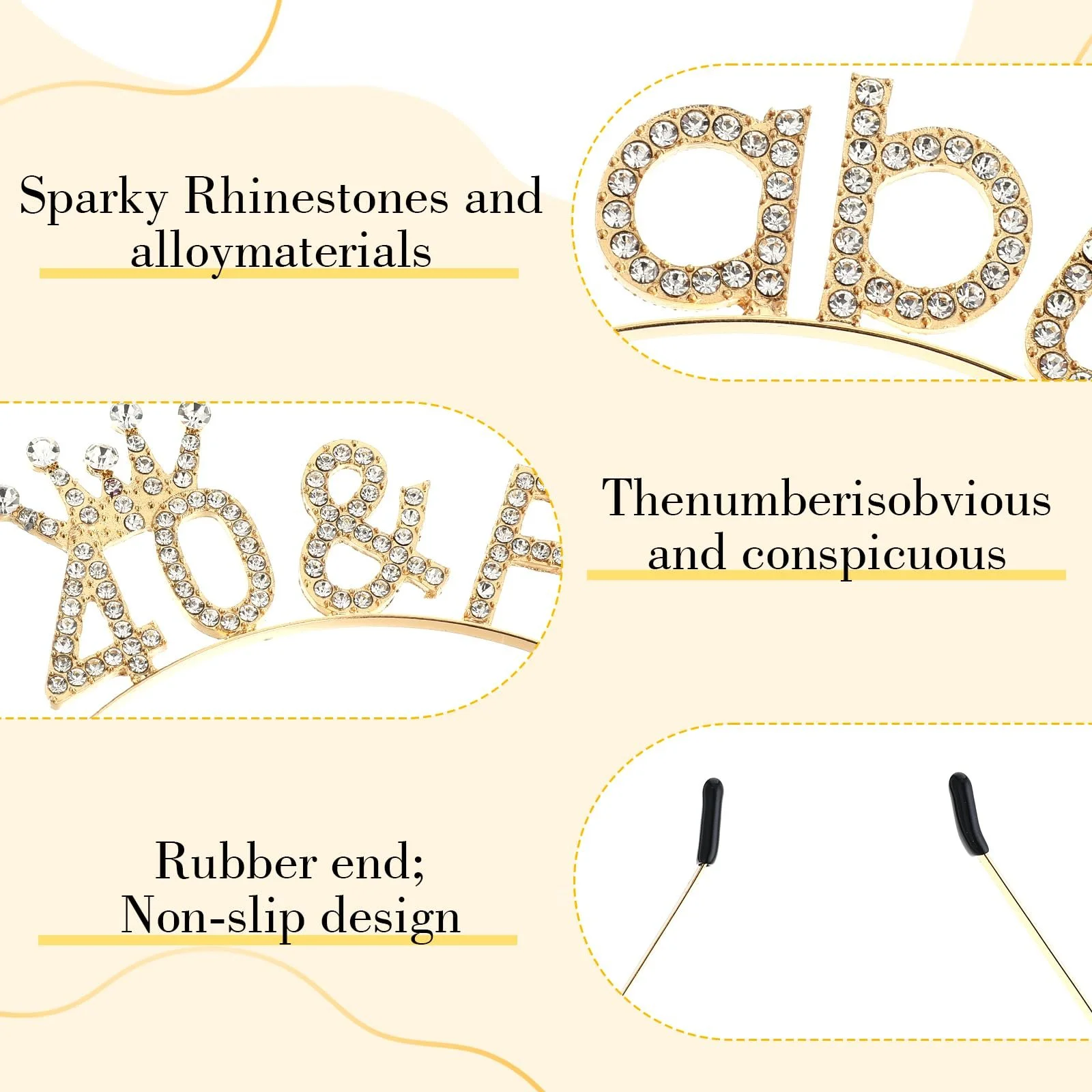 Декоративна Обруч на голову для жінок на 40-річчя, фото №3