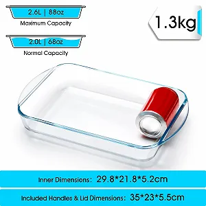 Форма для запекания NUTRIUPS стеклянная прямоугольная 2.6 л 35 x 23 x 5.5 см synthetic.ua - Фото 1