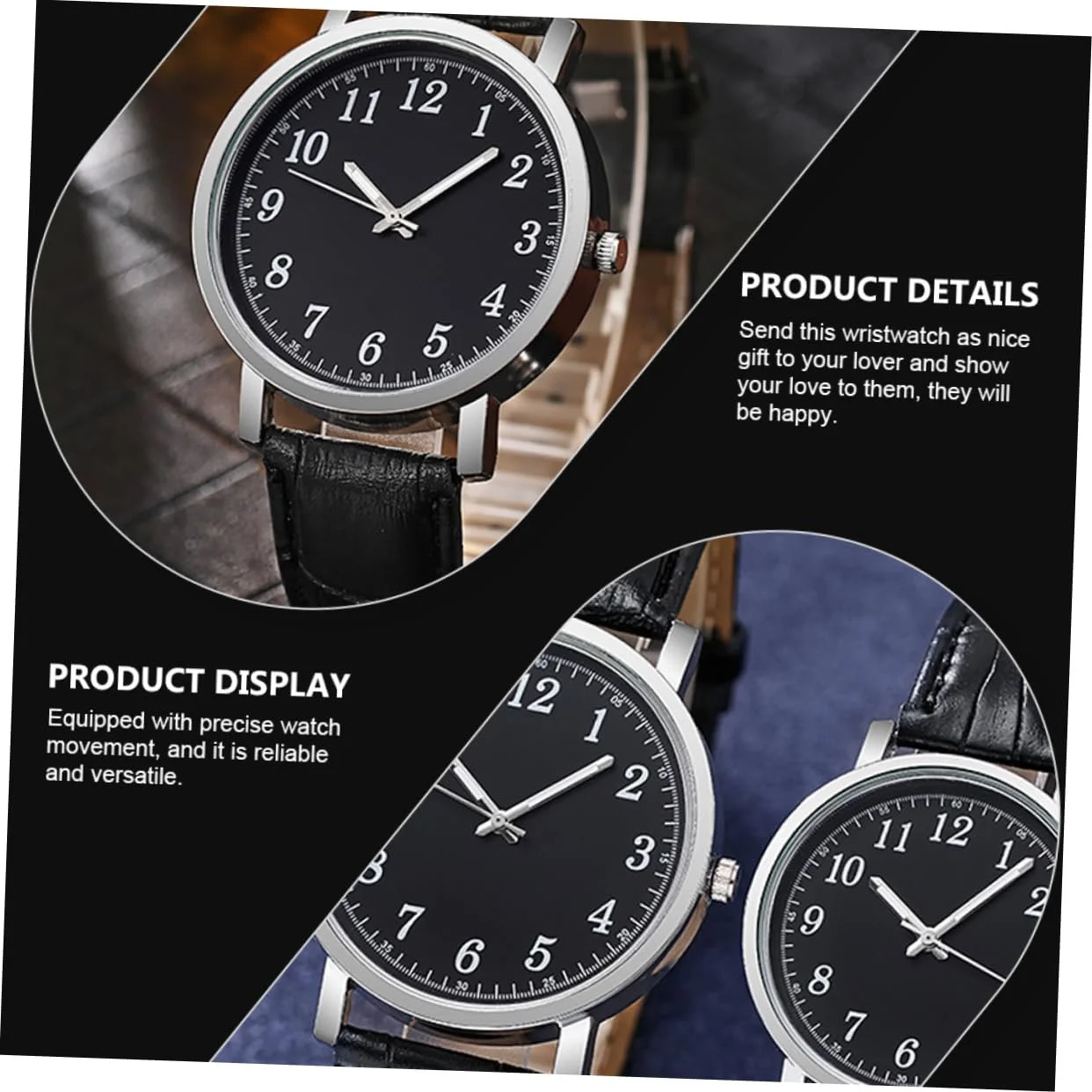 Набор часов Тип для него и для нее WRITWAA Кожа, прочный сплав, черный, Ремешок, фото №7 Набор часов Тип для него и для нее WRITWAA Кожа, прочный сплав, черный, Ремешок, фото №7