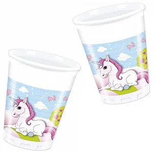 Набір посуду для вечірки Procos Unicorn, тарілки, стакани, серветки, скатертина, дитяча тема synthetic.ua - Фото 1