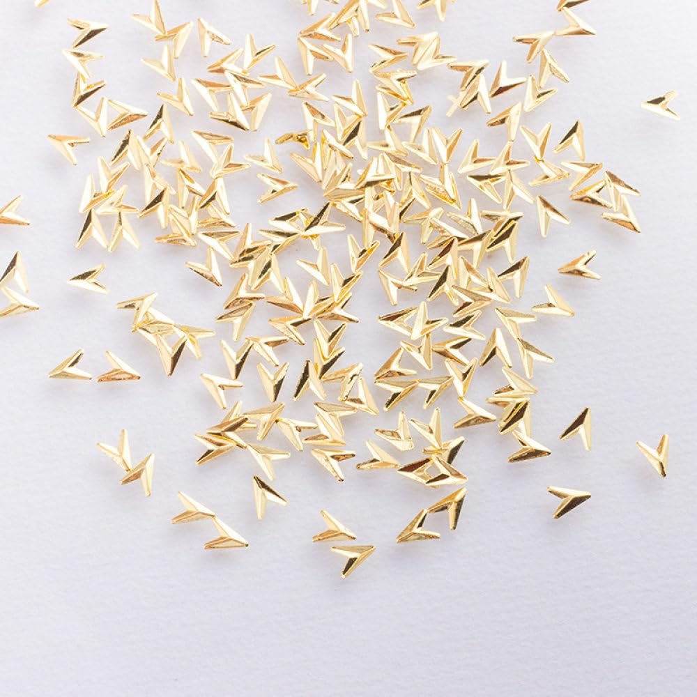 Прикраси для нігтів QBOBDP Стріла 4 мм x 5 мм Золотий, 1000 шт, фото №1