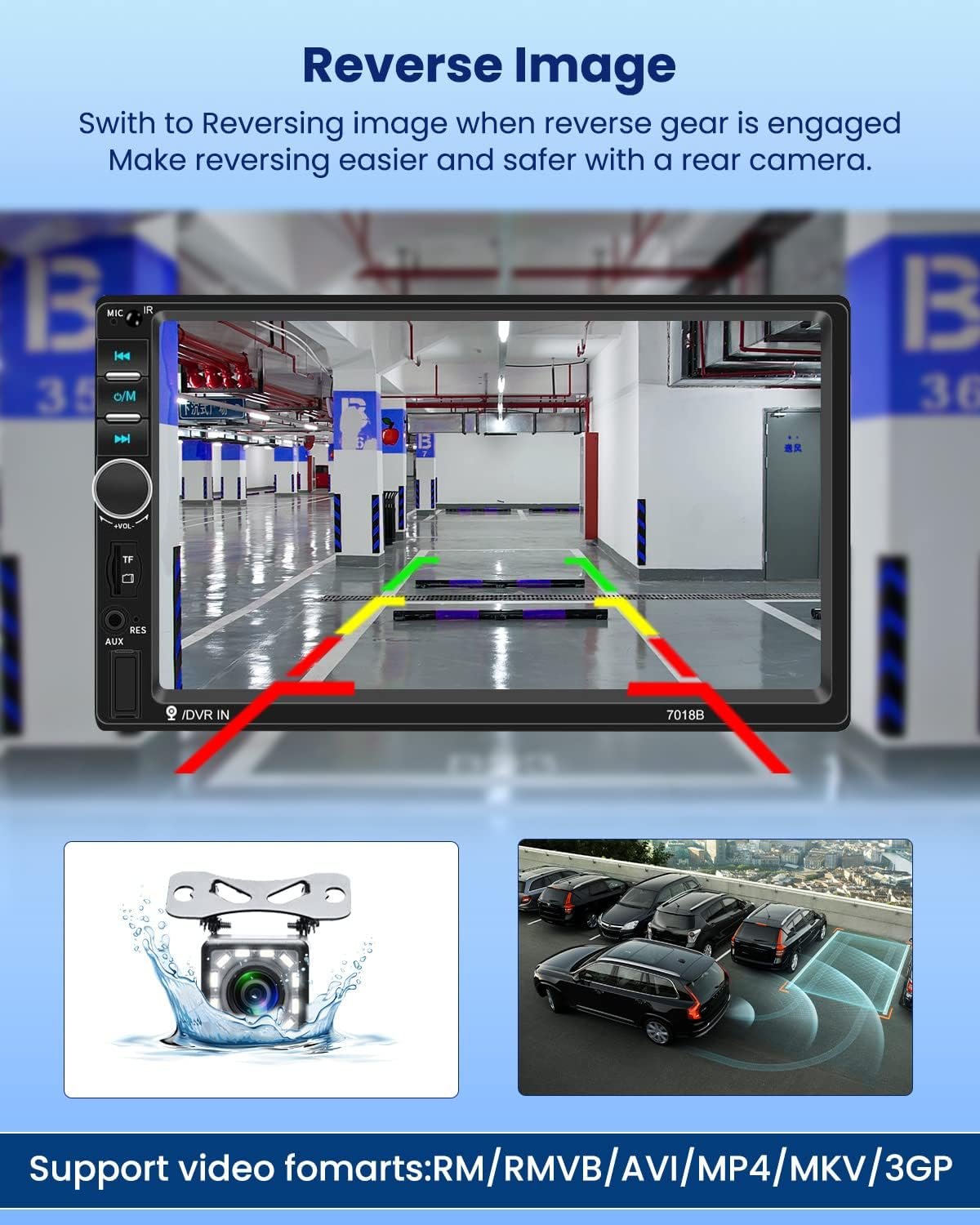 Автомагнітола Hikity A2319B1A3B4G2 / 7" / Сенсорна / Bluetooth / USB / FM / SD / AUX/ TF Card / 2DIN, фото №6