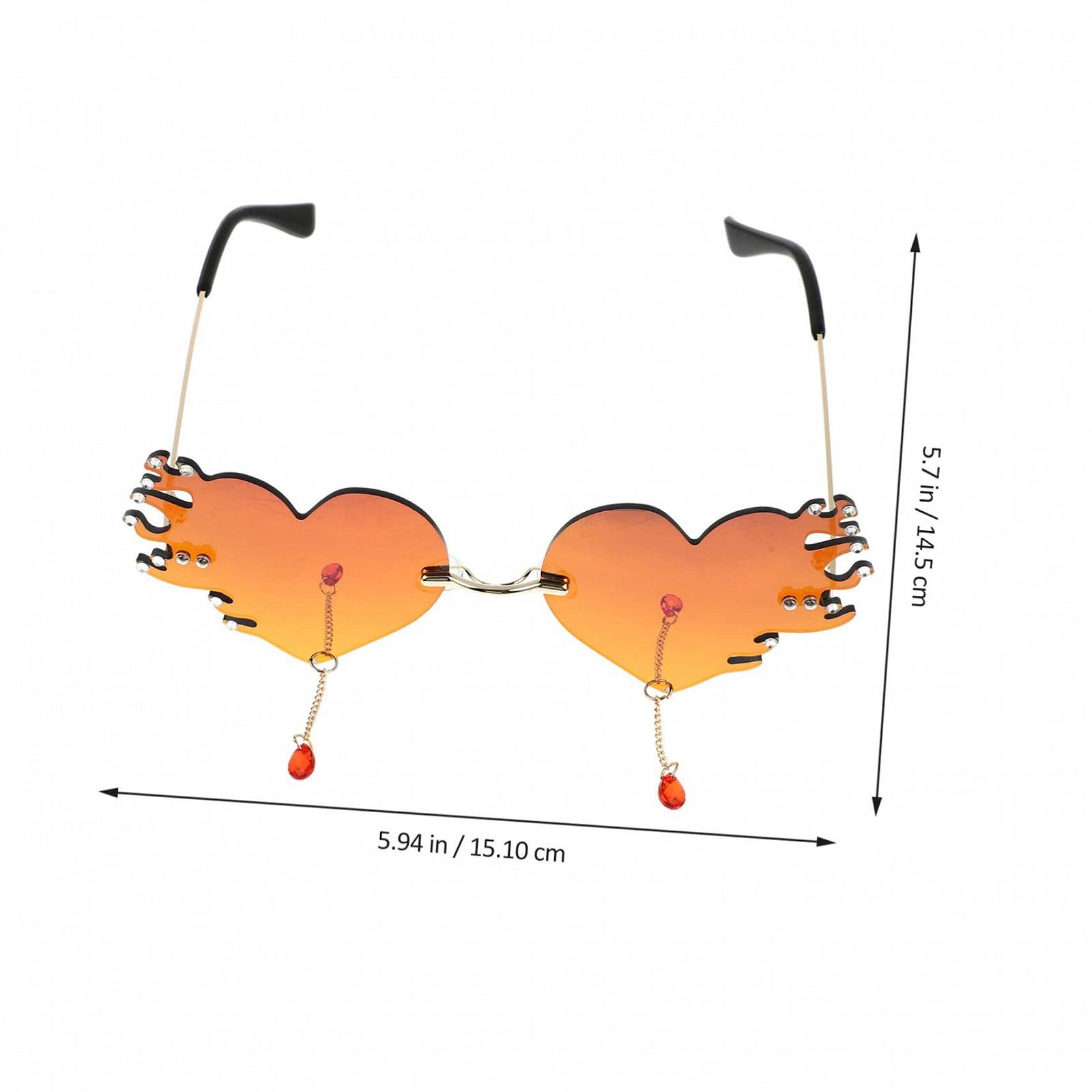 Солнцезащитные очки Сердце Без оправы Модные декоративные, фото №9