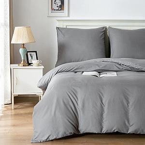 Постільна білизна Good Nite, 3 предмети, 200 x 200 см, мікрофібра, підодіяльник 200 x 200 см + 2 наволочки 80 x 80 см, сірий synthetic.ua - Фото 1