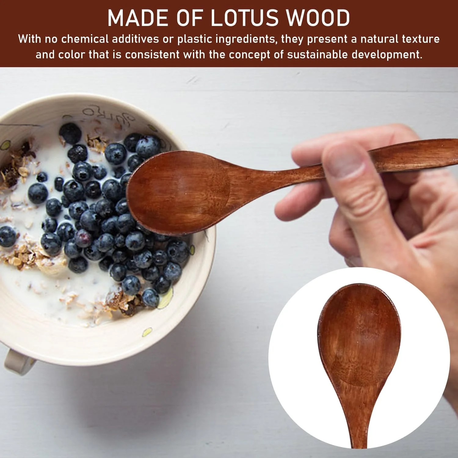 Ложка Деревянная 135 см Деревянный, 4 шт, фото №4