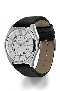 Мужские аналоговые кварцевые часы Citizen CC1057-03 с кожаным ремешком, черный, ремешок synthetic.ua - Фото 1