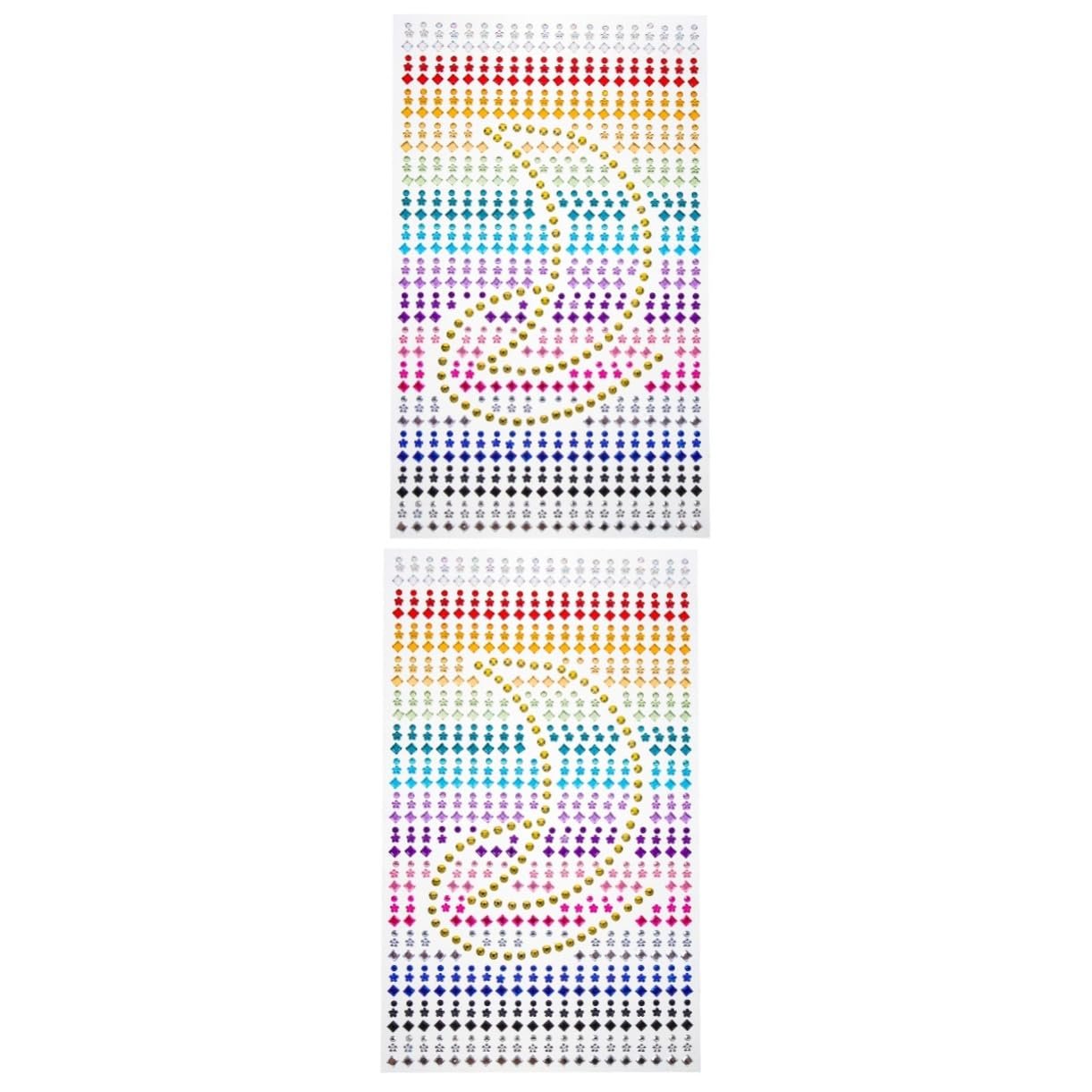 Стразы для макияжа глаз FRCOLOR 2 листа, кристальные наклейки для чехлов телефонов, самоклеящиеся акриловые украшения, детские украшения для рукоделия, фото №1