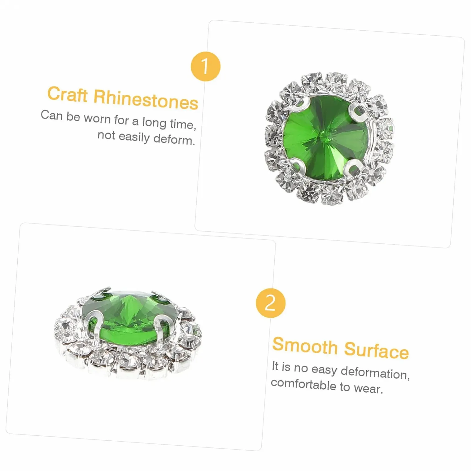 Стрази Круглі LALAFINA 20 шт Зелені Стрази для рукоділля з плоскою задньою частиною. Кришталі для весільного декору, фото №2