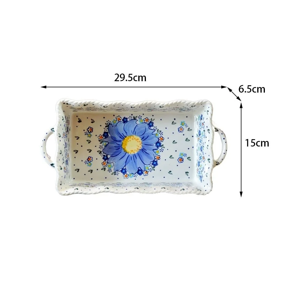 Форма для запекания керамическая 29.5 × 15 × 6.5 cm цветочный узор, фото №2