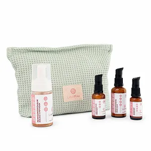 Набір косметики LisaMar для догляду за обличчям з Середземномор'я - Пінка для вмивання, Крем для очей, Сироватка та Крем для обличчя Косметичка - Фото 1