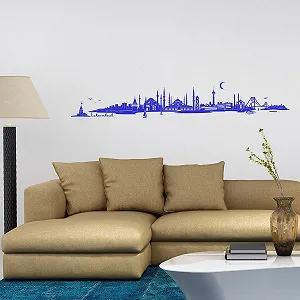 Наклейка на стіну Wandkings Istanbul Skyline 300 x 50 см лазурово-блакитна 6 розмірів 2 кольори synthetic.ua - Фото 1
