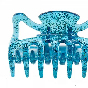Заколка для волос WeLoveBeads 6 см Capri Blue с серебряными блестками synthetic.ua - Фото 1
