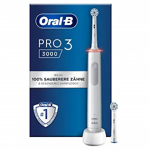 Електрична зубна щітка Oral-B PRO 3 3000 з 2 змінними насадками Sensitive Clean 3 режими Біла - Фото 1